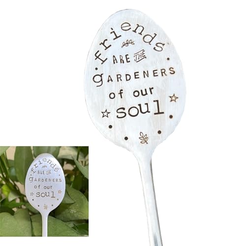 Garden Plant Marker Friendship Gift for Women Gardeners, Plant Stake Label Sign Tag Gardening Gifts for Woman Plant Lovers, Metal Garden Decoration (Gardener of Our Soul) - style: Gardener of Our Soul