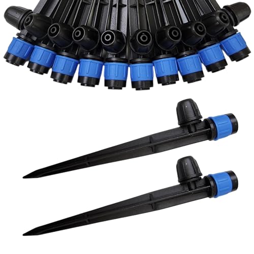 50 Pack Quick Connect Drippers, Irrigation Emitters Adjustable 360 Degree with 5" Stake for 1/4" Drip Irrigation Tubing Irrigation Ideal for (4-7mm) Garden Home Watering System (Sprayer) - size: 50PK, style: Sprayer