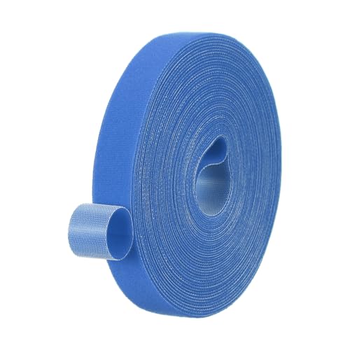 PATIKIL 0.8" x33FT Hook and Loop Tape Double-Sided Nylon Strips Blue - color: Blue, size: 0.8"x33FT