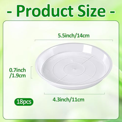 Augshy 18 Pack Plant Suacer 6 Inche Plant Drip Trays - color: Clear, size: 6 Inch