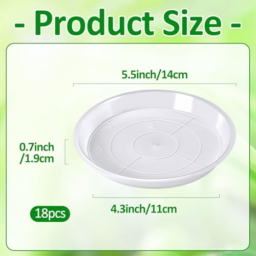 Augshy 18 Pack Plant Suacer 6 Inche Plant Drip Trays - color: Clear, size: 6 Inch