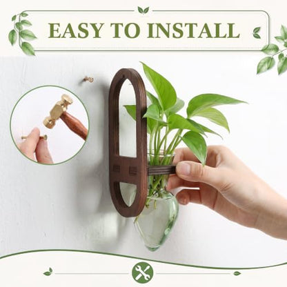 Hushee 3 Set Plant Propagation Station for Wall Hanging with Wooden Stand