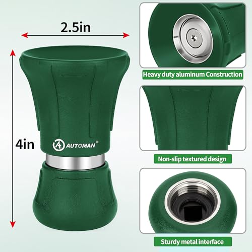 AUTOMAN Garden Hose Nozzle Heavy Duty, Fireman Hose Nozzle, High Pressure Water Hose Sprayer Nozzle, Adjustable Spray Nozzles for Washing Car, Cleaning Ground, Watering Plants, Showing Pets - color: Dark Green