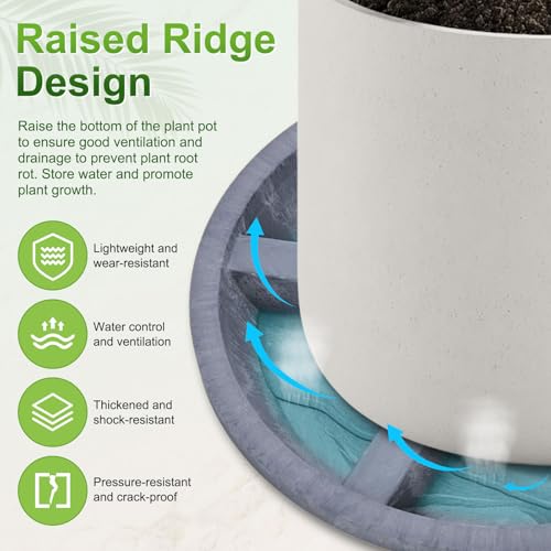 M METERXITY 2-Pack Plant Saucers, 6 Inch OD Anti-Rot Root Resin Flower Pot Plant Saucers for Indoor/Outdoor, Flowerpot Drip Tray [4.7 Inch ID, Blue] - color: Blue, size: 6 Inch OD