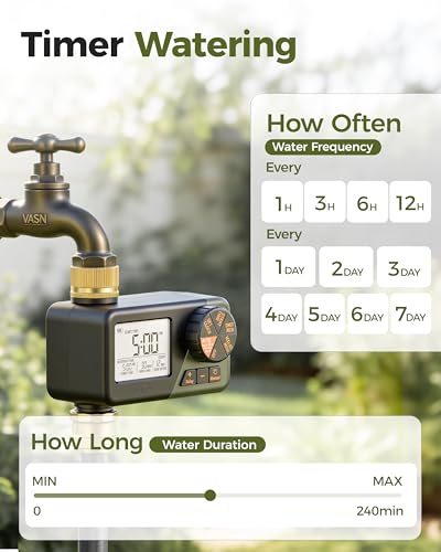 Diivoo Brass Irrigation Timer, Faucet Timer for Outdoor Watering - size: 1 Zone