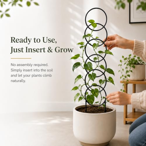 24 Inch Plant Trellis Indoor for Climbing Plants, Metal Plant Trellis