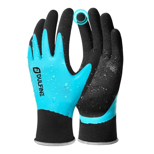 DULFINE Waterproof Touch Screen 1/3 Pairs Work Gloves for Men & Women - size: Large