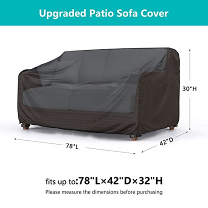 3-Seater Waterproof Outdoor Couch Cover 78"L×42"D×32"H Black - color: Black, size: 78"L×42"D×32"H