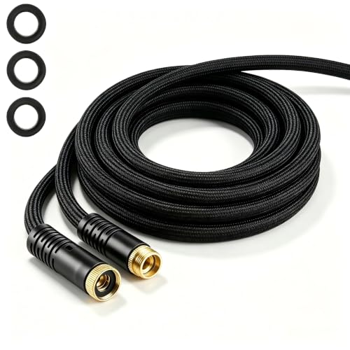 10ft Garden Hose Lightweight Water Hose for RV Balcony Bathroom 3 Layer Anti Kink Leakproof Outdoor Hose - color: Black, size: 10FT