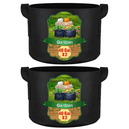Gardzen 2-Pack 40 Gallon Grow Bags Fabric Pots with Heavy Duty Handles - size: 40 Gallon Bags