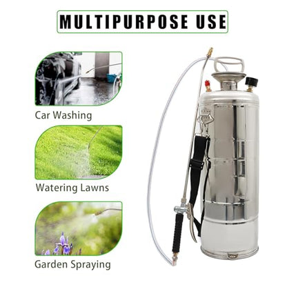 HOSTIC 3 Gallon Stainless Steel Sprayer Hand Pump Sprayer - size: 3 Gallon