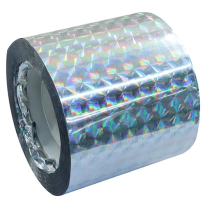 Jiozermi 164 Ft Bird Scare Tape Ribbon, Laser Silver Floral - color: Laser Silver, size: 2 Inch x 164 Ft