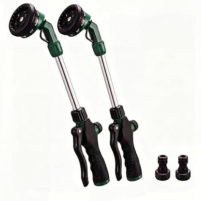 Hushee 2 Pack Garden Hose Watering Wand, 17.7 In Metal Wand, Green - color: Green