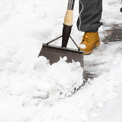 Metal Snow Shovel,Multifunctional Cleaning Shovel Long Handle Steel Flat Shovel for Landscaping, Farm Weeding Tool, Ice Scraper for Outdoor Camping Weeding Planting