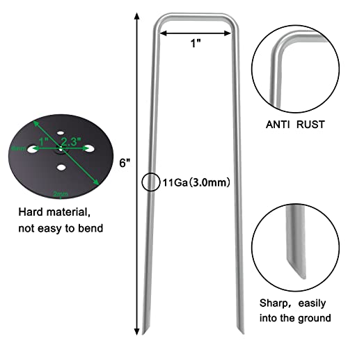 MySit 6 inch Vapor Barrier Stakes 50 Pack with Staples Gasket Caps - size: 50pcs without pick hook