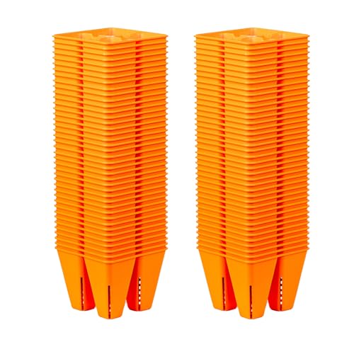 Bootstrap Farmer 4-Cell Inserts for 1020 Trays, 80 Pack, Orange | Heavy-Duty Seed Starter Plugs with Air Prune Slits for Stronger Roots | Made in USA - color: Orange, size: 80-pack