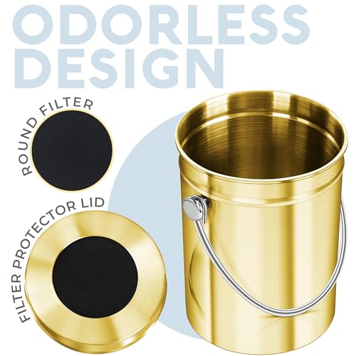 Epica Kitchen Compost Bin for Kitchen Countertops, 1.3 Galllon - Gold - color: Gold