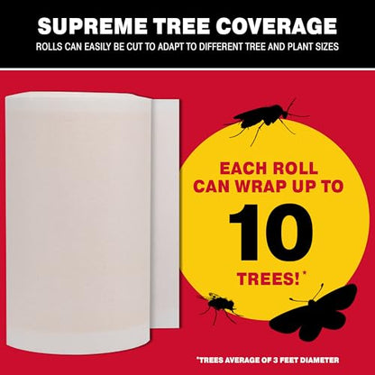Catchmaster Tree Shield Lantern Fly & Ant Traps Insect Barrier, 4 Rolls 30ft Each, Outdoor Adhesive Crawling Insect Trap to Protect Trees, Fruit & Plants, Pest Control Lawn & Garden (Pack of 2) - size: 4 Rolls (Pack of 2)