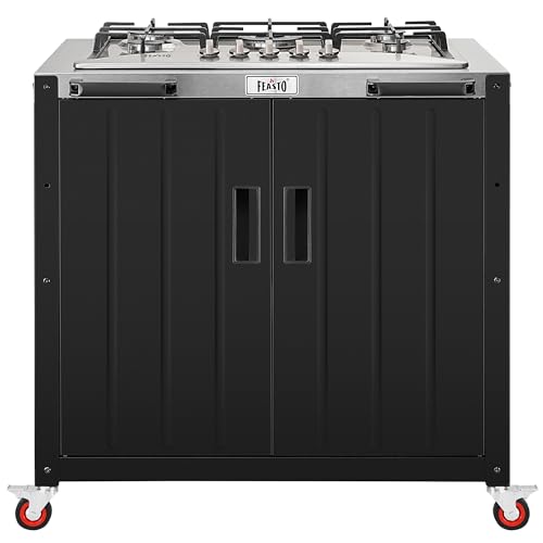 Feasto Modular Outdoor Kitchen Island with 5-Burner Gas Stove and Storage - size: Outdoor Gas Stove