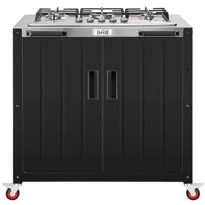 Feasto Modular Outdoor Kitchen Island with 5-Burner Gas Stove and Storage - size: Outdoor Gas Stove