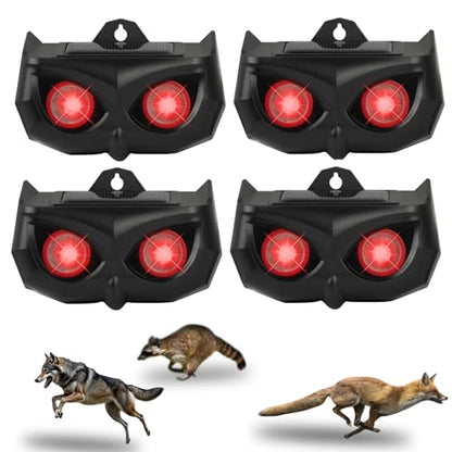 4 Pack Solar Animal Repellent Lights with Flashing Red LEDs