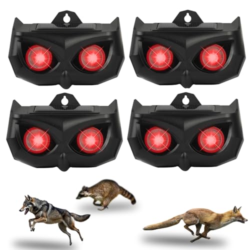 4 Pack Solar Animal Repellent Lights with Flashing Red LEDs