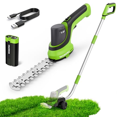 WORKPRO 2-in-1 Cordless Hedge Trimmer & Grass Shears - style: Long Handle Grass Shear