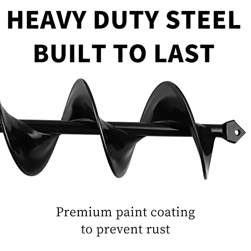 TCBWFY 3x24 Inch Auger Drill Bit for Planting - Easy Planter Garden Auger - Bulb & Bedding Plant Augers - Post Hole Digger for 3/8”Hex Drive Drill - size: 3"x24"-Black