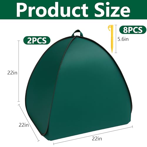 2 Pcs Pop Up Shrub Covers Frost Protection Tent, 22" x 22" x 22" Winter Plant Cover Freeze Protection, Warm Garden Plant Protector Tent for Protecting Outdoor Shrub Fruit Potted Plants from Snow & Ice - color: 22 x 22 x 22 inch