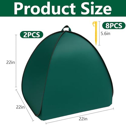 2 Pcs Pop Up Shrub Covers Frost Protection Tent, 22" x 22" x 22" Winter Plant Cover Freeze Protection, Warm Garden Plant Protector Tent for Protecting Outdoor Shrub Fruit Potted Plants from Snow & Ice - color: 22 x 22 x 22 inch