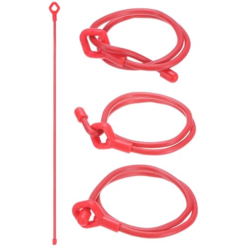 M METERXITY 4-Pack Adjustable Plant Ties, 18inch/45.72cm Silicone Flexible Multi-Function Sturdy Garden Twist Tie for Plant Support/Tree/Shrub/Vine, Reusable Support Twine [Red] - color: Red, size: 18inch/45.72cm