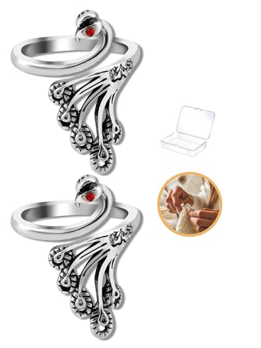 Namifin Crochet Ring for Fingure Adjustable Crochet Tension Ring Yarn Tension Rings Easy Crocheting Crochet Accessories Mother Grandma Thanksgiving Presents - color: Peacock Ring - Red