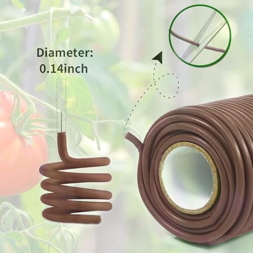 Decoroca Soft Plant Ties for Support - 65.6' Reusable Waterproof Plant Wire, 3.5mm Garden Twist, Office Organization and Decoration Binding（1pc/Brown） - color: 1pc Brown Plant Wire