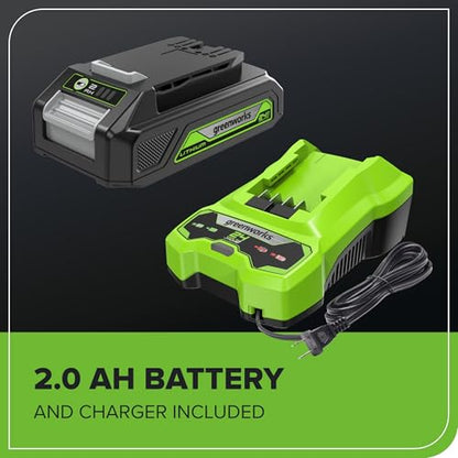 Greenworks 24V 24 in Cordless Hedge Trimmer, 2.0 Ah Battery and Charger - size: 24 in, style: With 2Ah Battery