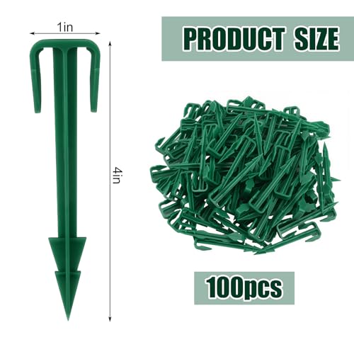 Nuanchu 100 Pcs 4 Inch Landscape Garden Stakes Bulk, Degradable Sod Spikes - size: 4 Inch