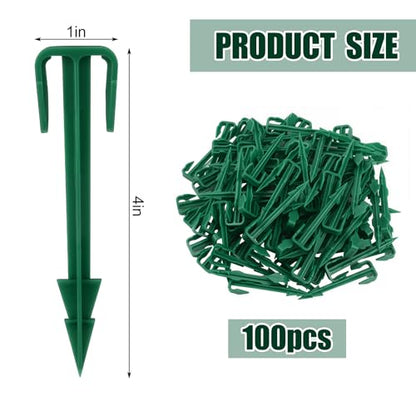 Nuanchu 100 Pcs 4 Inch Landscape Garden Stakes Bulk, Degradable Sod Spikes - size: 4 Inch