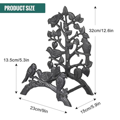 Sungmor Cast Iron Garden Hose Holder - Wall Mounted Retro Style - color: Shape C-Bird&Tree