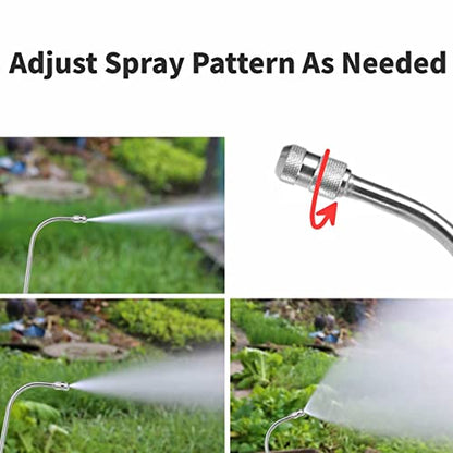 Mist Watering Wand For Hanging Baskets,25 Inch Spray Wand With Adjustable Nozzle, Car Pet Window Cleaning Tool, Great For Watering Seedbeds, Hanging Plants, Deck Plants.（90-degree curved nozzle） - size: 90-degree curved nozzle