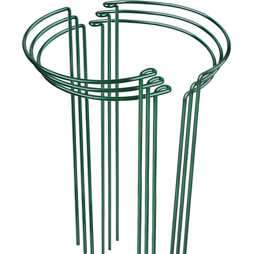 LEOBRO Plant Support Plant Stakes, 6pcs Peony Cages and Supports, Metal Garden Stakes Plant Supports, Plant Support Stakes, for Peony, Tomato, Hydrangea, Indoor Outdoor Plants, 10" W x 24" H - size: 10" W x 24" H