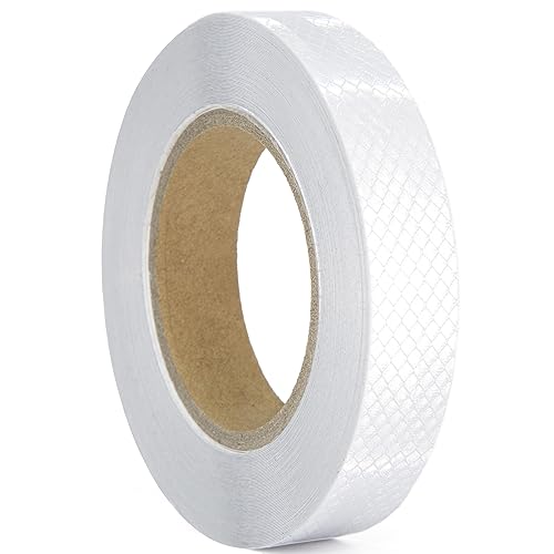 Reflective Tape, Waterproof Self Adhesive Dot Safety Reflector - color: White, size: 1 Inch x 115 Feet