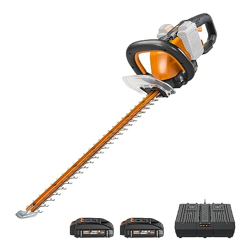WORX Cordless Hedge Trimmer, 40V 26" Bush Trimmer, WG284.1 - style: 26" 40V Hedge Trimmer w/(2)2.0Ah Batteries