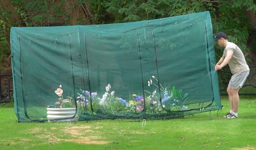 Poray Large 12.3X4FT Tunnel Plant Netting Cover,6FT Tall Crop Cage Tomato Netting for Vegetables&Fruits,Durable Gardening Net for Plant and Animals - style: 147*49*72inches Tunnel