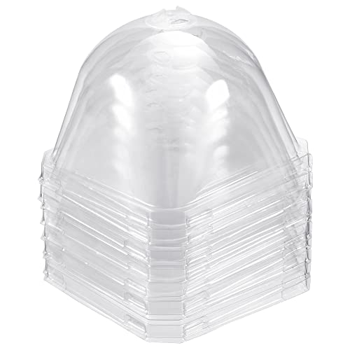PATIKIL 3.9" Plant Humidity Dome, 10Pcs Square Plastic Garden Cloche Dome Plant Cover Reusable for Outdoor Frost Freeze Protection Mini Greenhouse, Clear 10cm x 10cm - size: 3.9"