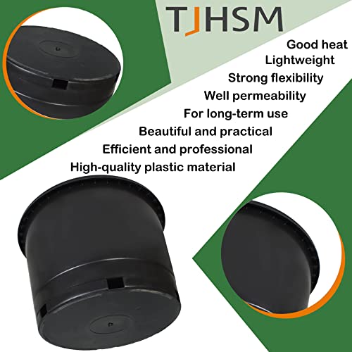 Garden Plastic Planter Nursery Pots - 10 Pcs 2 Gallon Round Black Nursery Pots for Indoor and Outdoor Plants with Drainage Hole