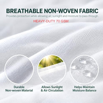 VitalCozy 4 Pcs Winter Plant Covers Freeze Protection 3.6 x 1.5 x 1.3 ft - color: White, size: 3.6 x 1.5 x 1.3 ft