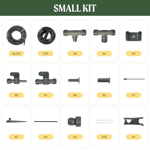 Vego Garden Irrigation Kit - Drip Irrigation System for Raised Garden Beds, Efficient Watering Solution for Vegetables, Flowers, and Plants, Easy DIY Installation (M) - size: M