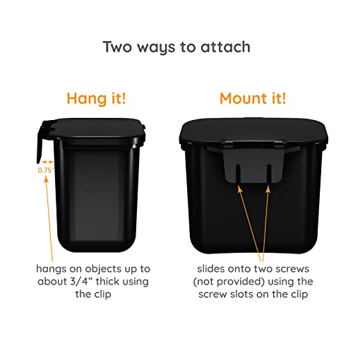 Hanging Wastebasket for Trash in Black, 4-Pack - size: Qty 4 Landfill Black