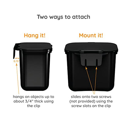 Hanging Wastebasket for Trash in Black, 4-Pack - size: Qty 4 Landfill Black