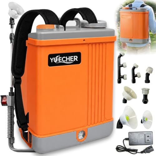 5.3 Gallon Battery Powered Backpack Sprayer, 100 PSI High Pressure 20L Electric Garden Sprayer with 12V Rechargeable Battery, Telescopic Stainless Steel Wand, 7 Multi-Functional Nozzles & Shield