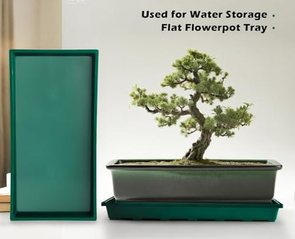 RooTrimmer 1020 Nursery Pots Trays 5 Pack, Plastic Flat Seed Starter Trays, Durable Seedling Potting Tray for Carrying and Holding Planting Pot (Green) - color: Green, size: TP1020-5P